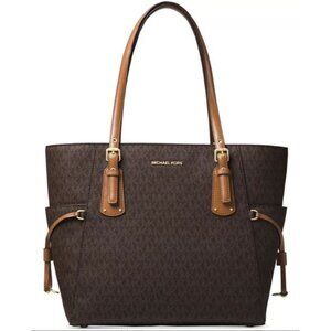 Michael Kors Signature Logo Brown Tote Bag